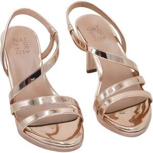 Naturalizer Brenta Strappy Dress Sandals Rose Gold Faux Leather Women's US 7M